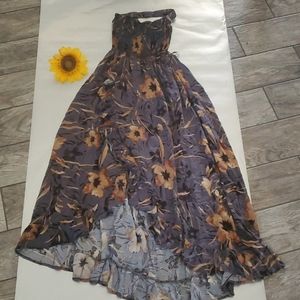 Charcoal gray with flower designs